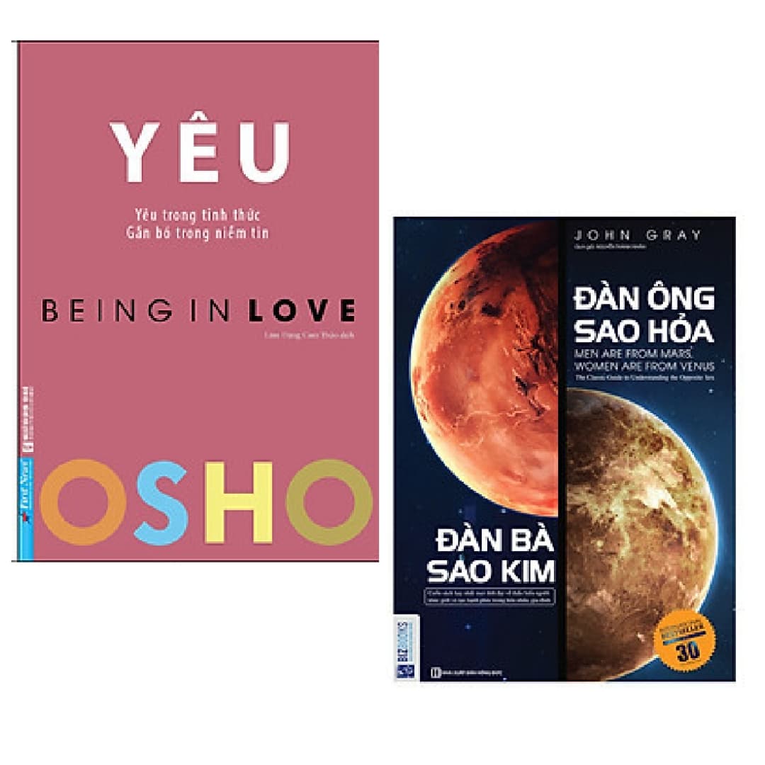 Combo Sách Tâm Lý và Tình Yêu OSHO Yêu Being In Love Đàn Ông Sao Hỏa Đàn Bà Sao Kim