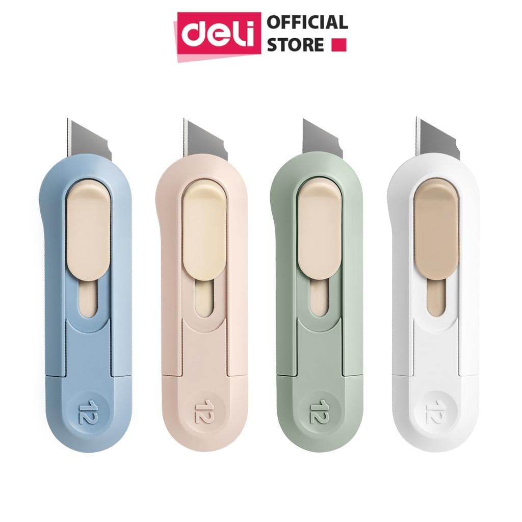 Dao Rọc Giấy Mini Bỏ Túi 25mm Cao Cấp Nusign Deli Phù Hợp Cắt Xé Dán Thủ Công DIY Bóc Đơn Hàng NS065 Trắng