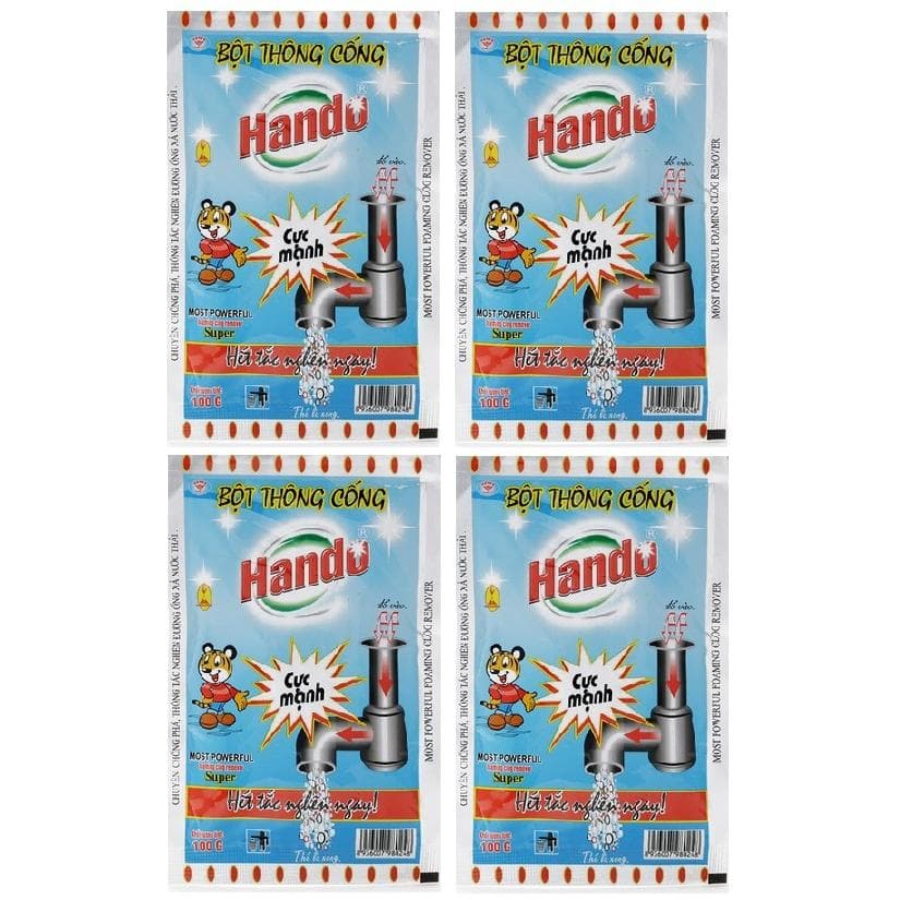 Bộ 4 gói bột thông cống 100g nội địa Hando