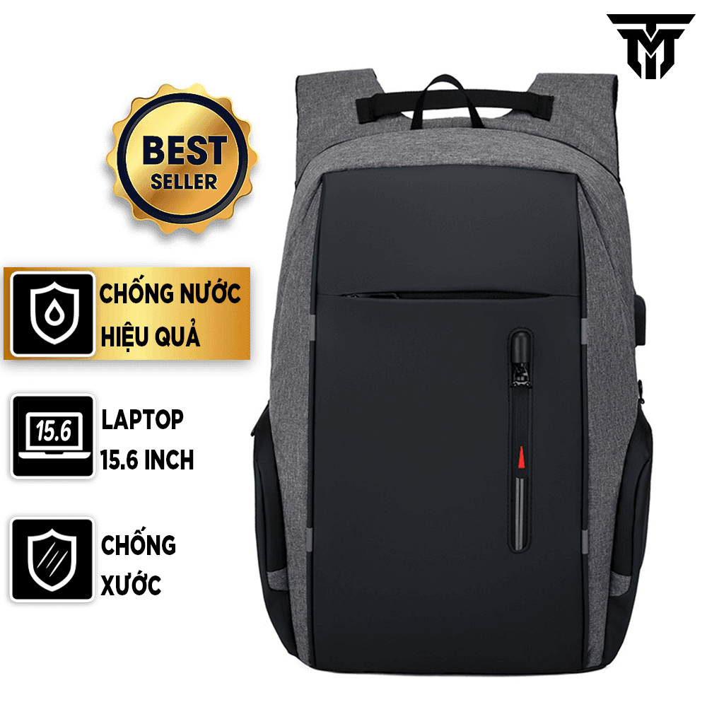 Balo Nam Nữ Công Sở Đa Năng Teement Đựng Vừa Laptop Macbook Máy Tính Xách Tay Chất Liệu Vải Cao Cấp Chống Thấm Nước Chống Xước Có Cổng Sạc USB Tiện Lợi Màu xám