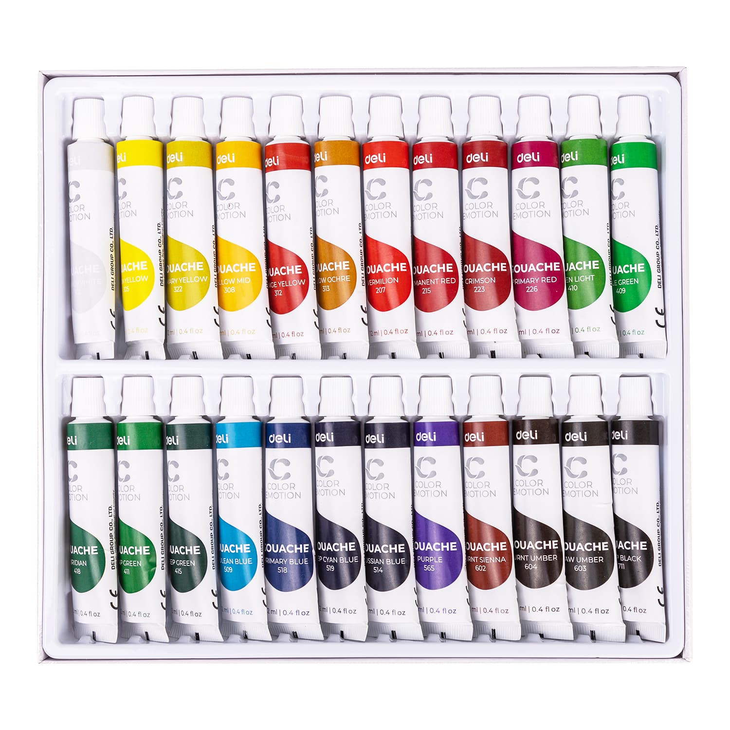 Màu bột Gouache dạng tuýp 12ml Deli 51224 màu 1 hộp EC11 . 24 Màu