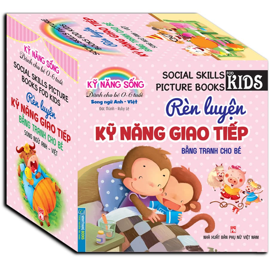 Combo 8 Cuốn Rèn Luyện Kỹ Năng Giao Tiếp Bằng Tranh Cho Bé Song Ngữ Anh Việt