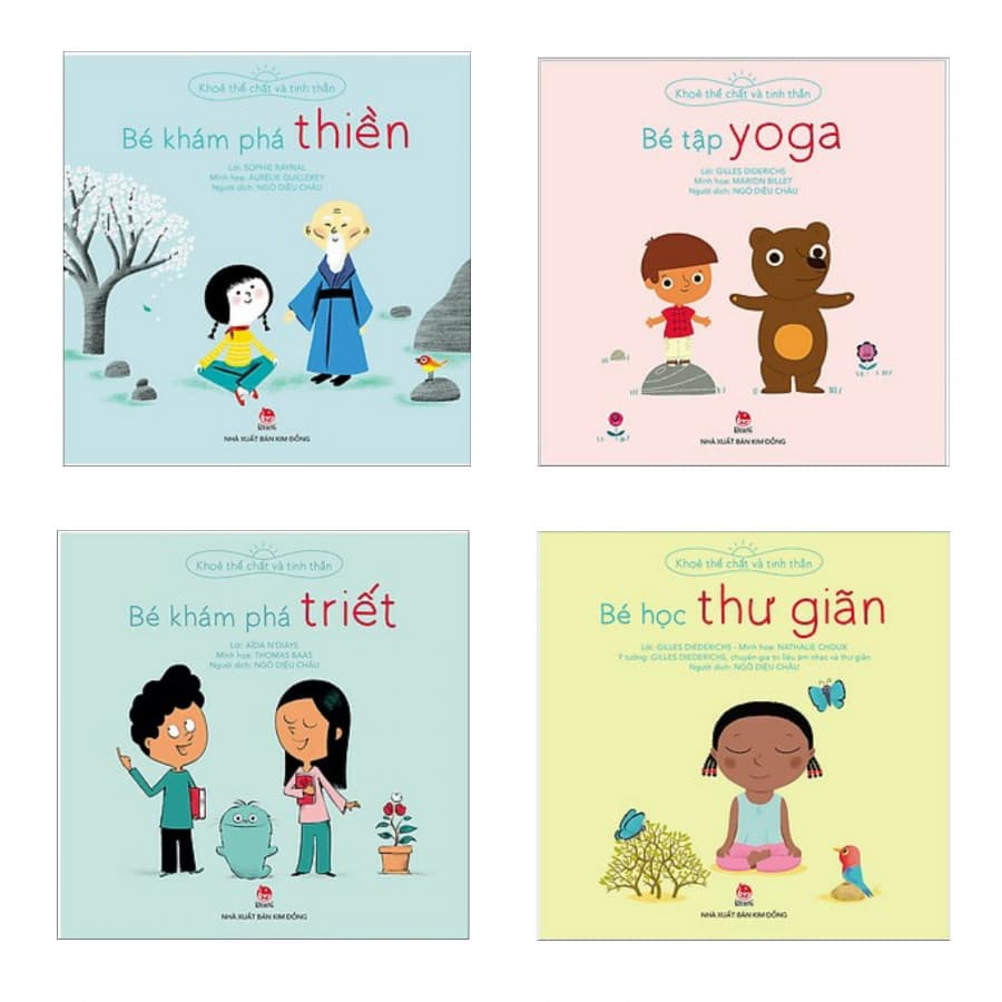 Combo sách khỏe thể chất và tinh thần bổ ích Bé khám phá thiền Bé tập yoga Bé khám phá Triết Bé học thư giãn Tặng kèm bookmark