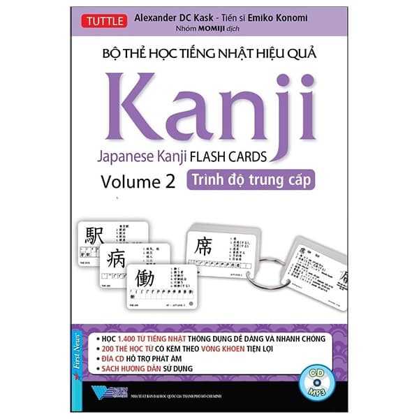 Hộp Flash Cards Kanji 2 200 Thẻ 1CD