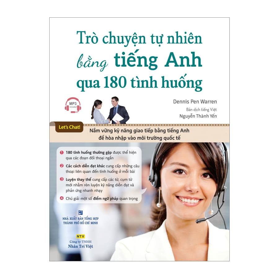 Sách Trò Chuyện Tự Nhiên Bằng Tiếng Anh Qua 180 Tình Huống Kèm CD Hoặc File MP3