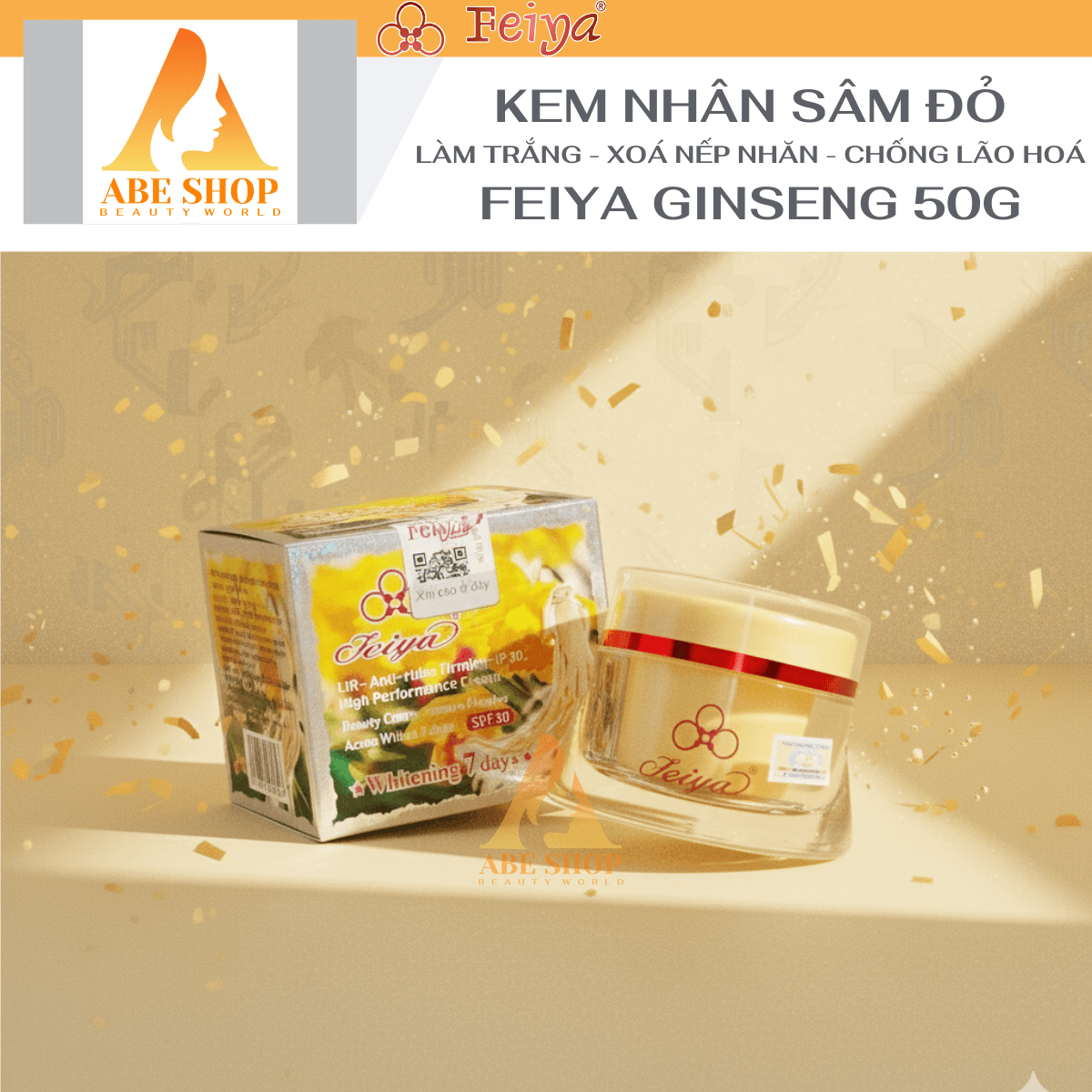Kem FEIYA Nhân Sâm Đỏ 50g Làm Sáng Da Chống Lão Hóa Giảm Nếp Nhăn Cải Thiện Nám Tàn Nhang