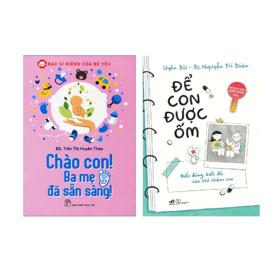 Combo 2 Cuốn Bác Sĩ Riêng Của Bé Yêu Chào Con Ba Mẹ Đã Sẵn Sàng Để Con Được Ốm Tặng kèm Bookmark Happy Life