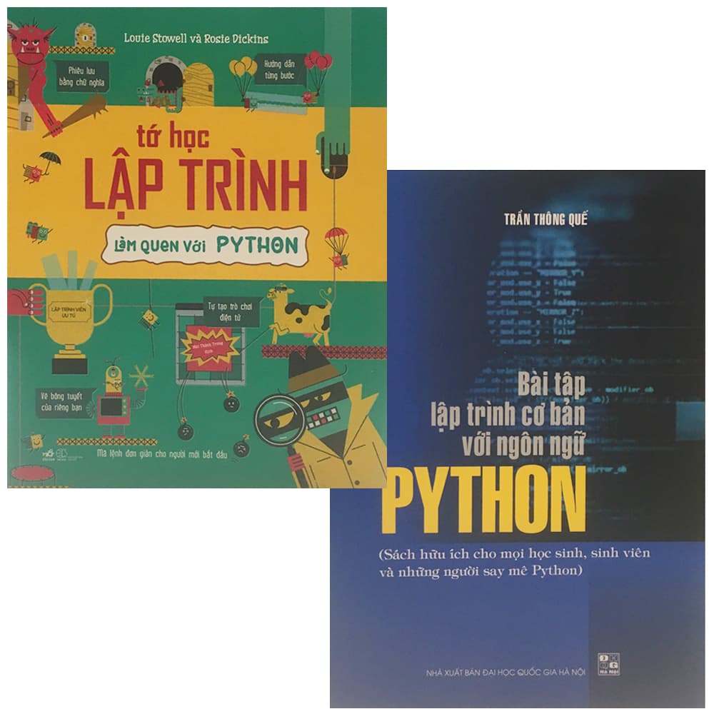 Combo 2 Cuốn Sách Làm Quen Ngôn Ngữ Lập Trình Python Tớ Học Lập Trình Làm Quen Với Python Bài Tập Lập Trình Cơ Bản Với Ngôn Ngữ Python