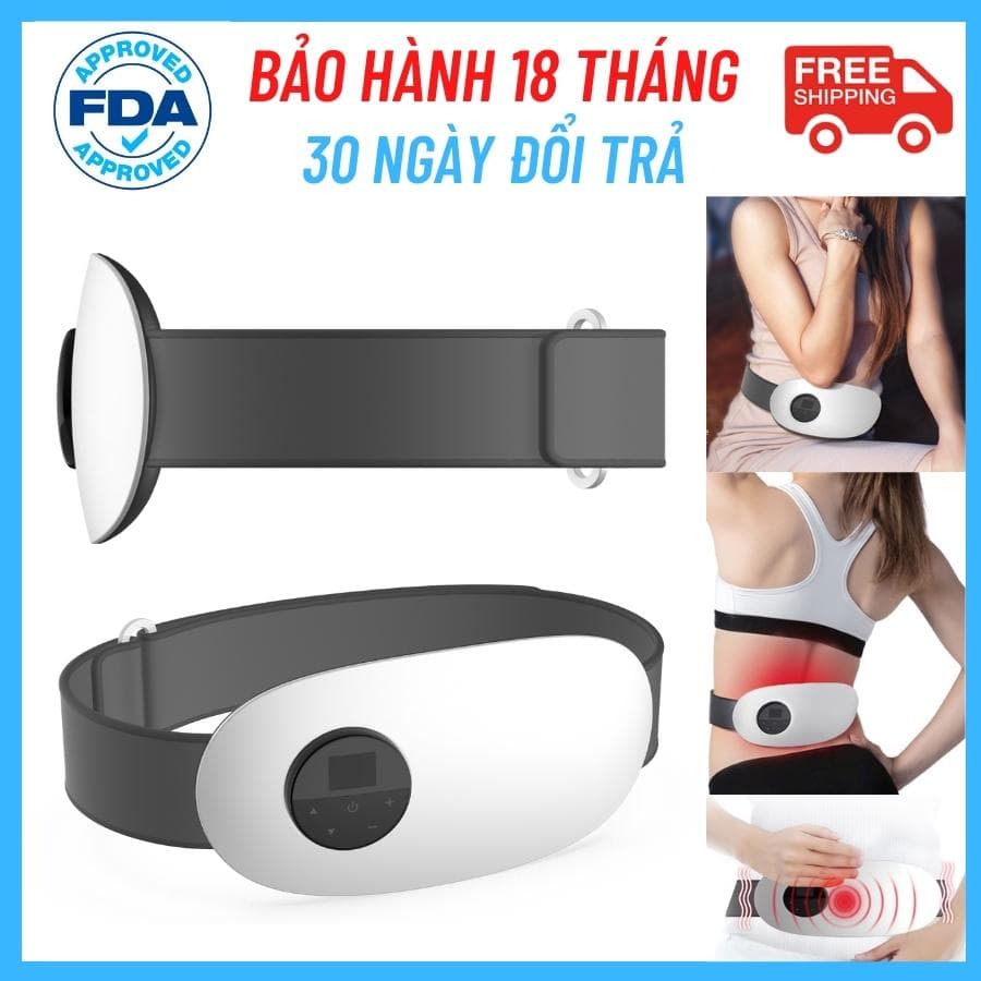 Đai hỗ trợ giảm béo Giảm Đau Lưng Nam Giảm Đau Kinh Nguyệt Sưởi Ấm Bụng Massage SUPER BELT 3D30 NGÀY 1 ĐỔI 1 Công Nghệ Rung Nóng Và Xung Điện EMS