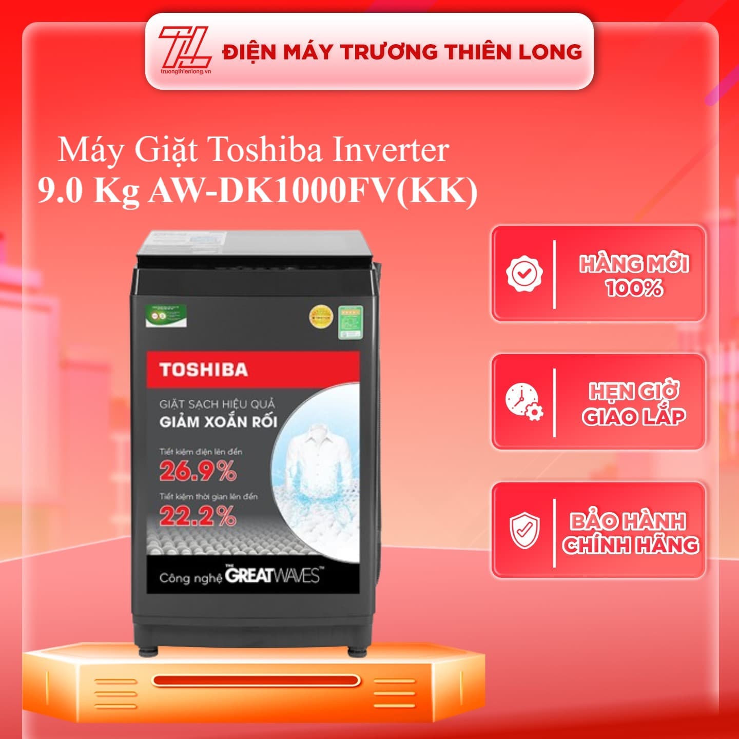 Máy giặt Toshiba Inverter 9.0 kg AW DK1000FV KK