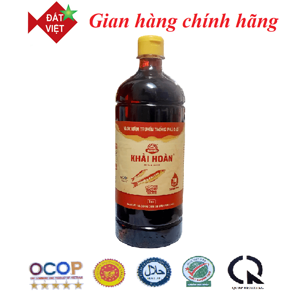 Nước mắm Khải Hoàn Phú Quốc 30 40 43 độ đạm chai nhựa 1 lít 30 đạm