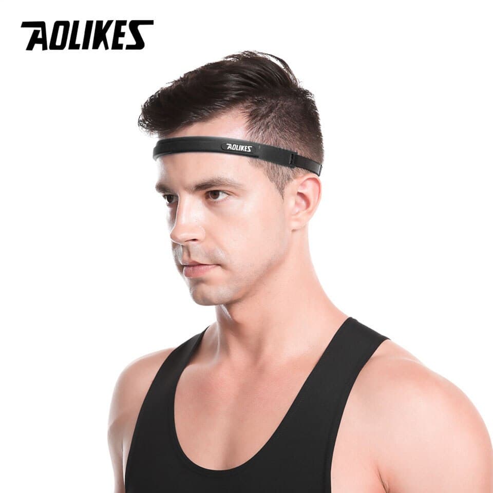 Băng đô thể thao silicone AOLIKES YE 2113 chặn mồ hôi trán Sport sweat band Black