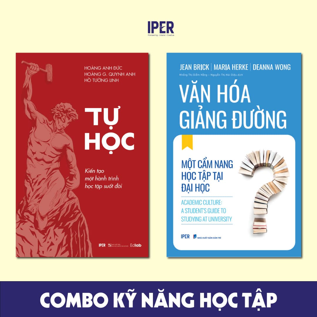 Sách Combo Kỹ năng học tập IPER 2C Tự Học Văn hóa giảng đường