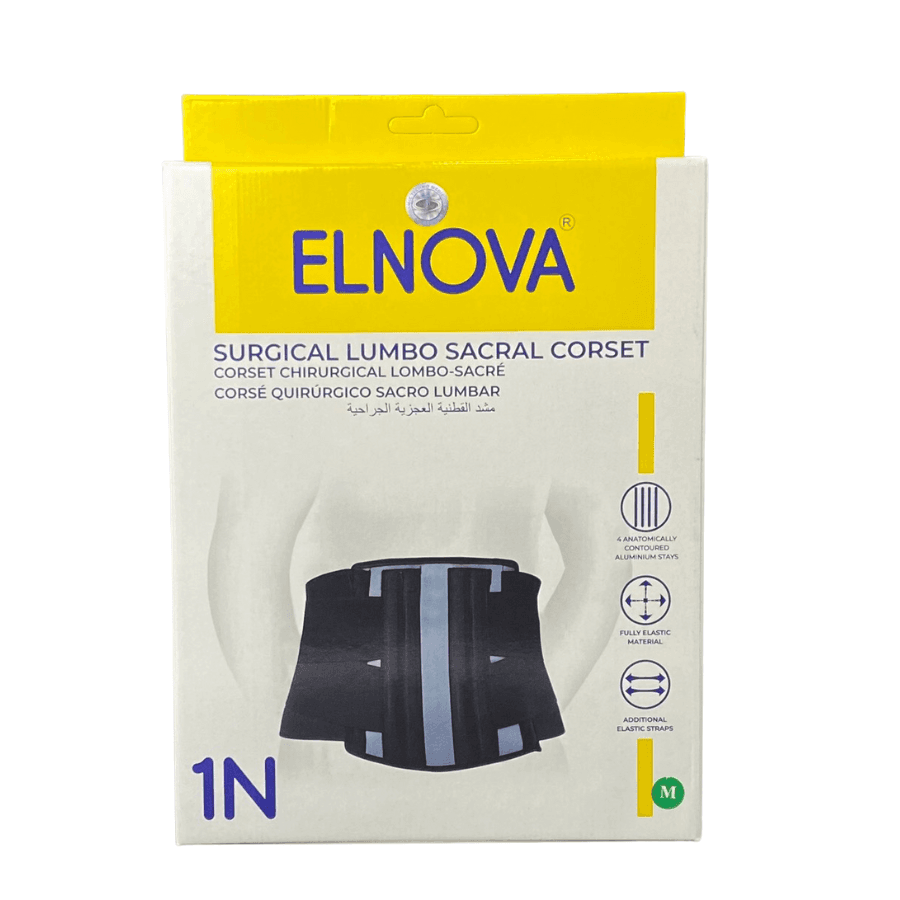 Đai Cố Định Thắt Lưng Cột Sống Elnova Màu Đen L