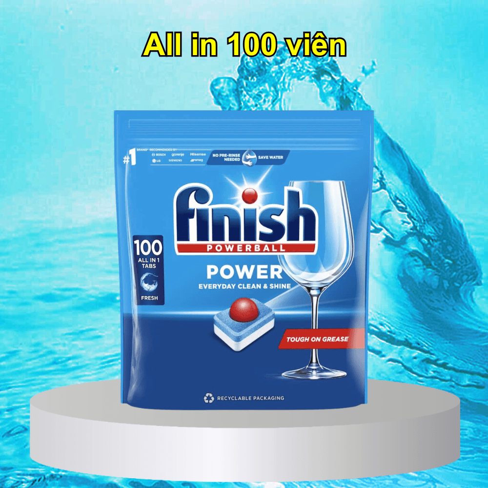 Hộp 100 viên rửa chén Finish All In 1 Dishwasher Tablets PTT04592