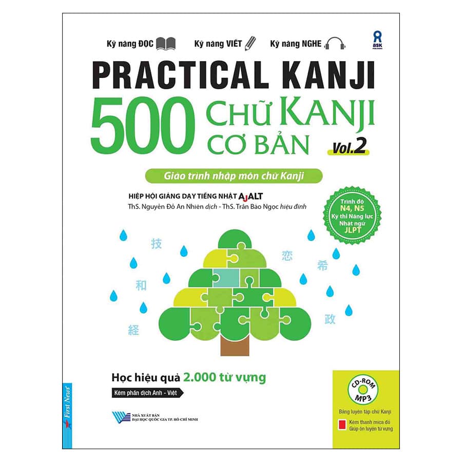 Sách Practical Kanji Vol.2 500 Chữ Kanji Cơ Bản Vol.2 Tặng Kèm CD