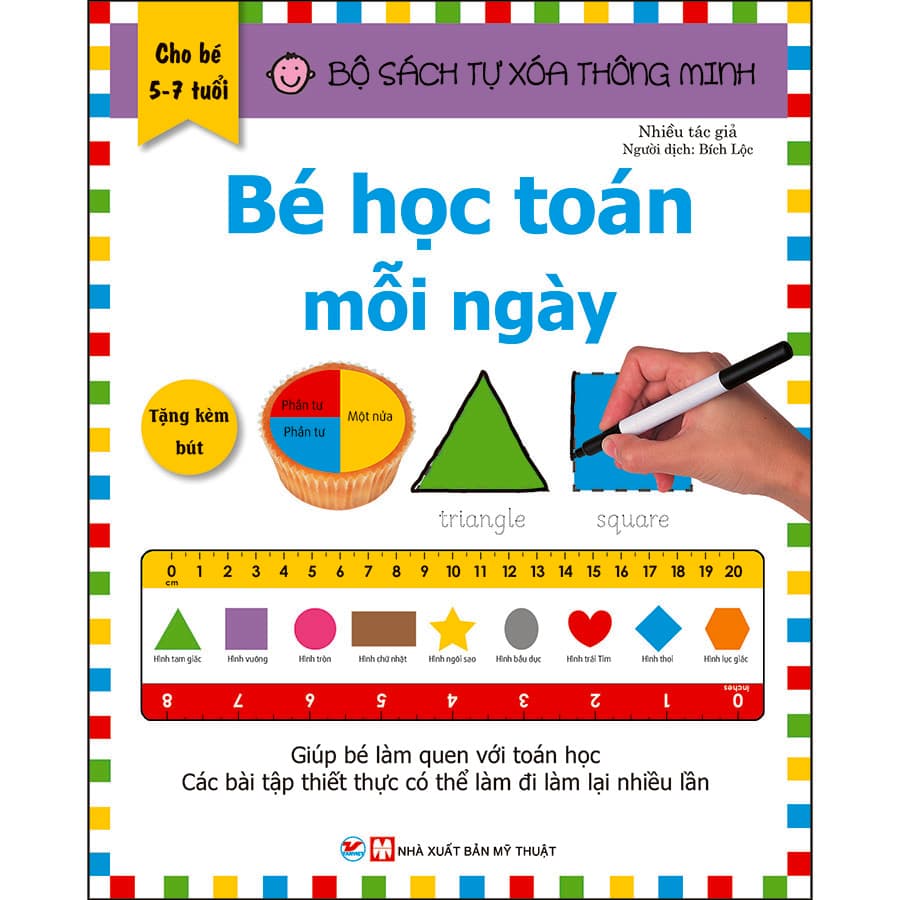 Bộ Sách Tự Xóa Thông Minh Bé Học Toán Mỗi Ngày 5 7 tuổi Tặng Kèm Bút Xóa