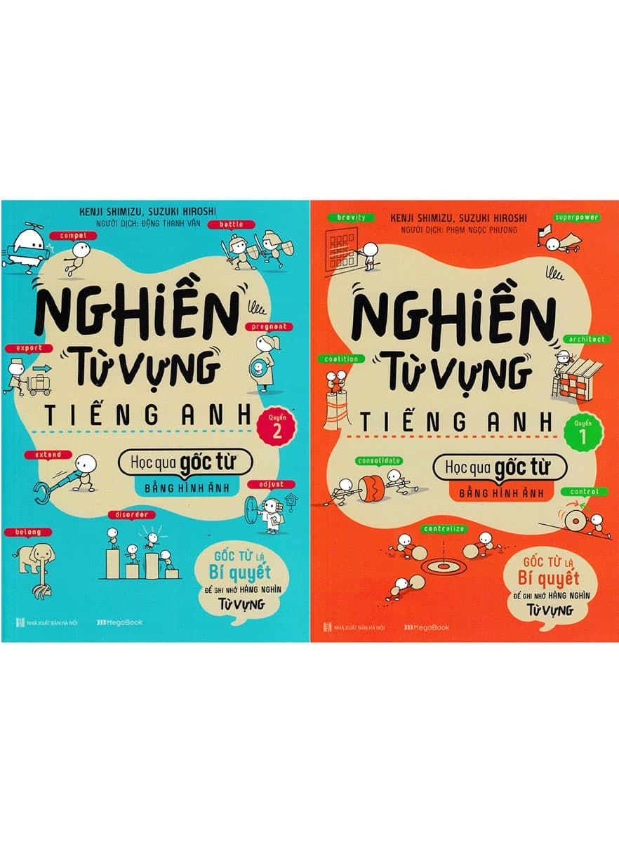 Combo Nghiền Từ Vựng Tiếng Anh Học Qua Gốc Từ Bằng Hình Ảnh Bộ 2 Quyển