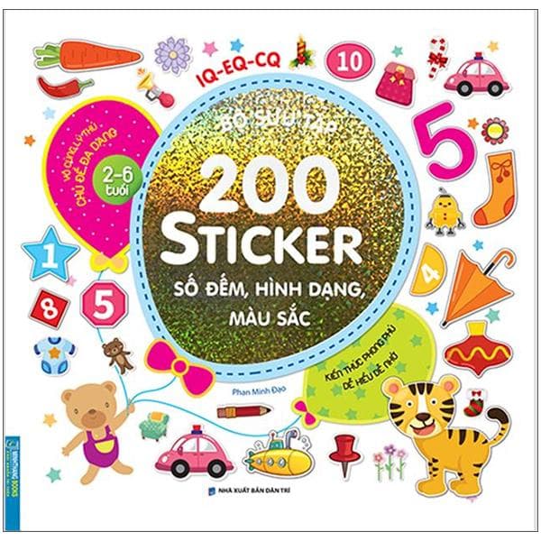 Bộ Sưu Tập 200 Sticker Số Đếm Hình Dạng Màu Sắc Tái Bản 2022