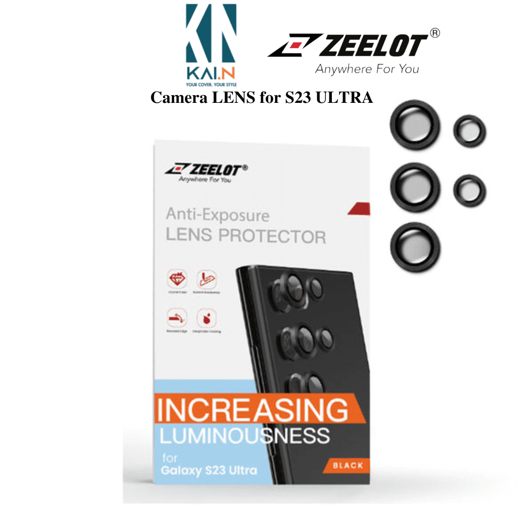 Miếng Dán Cường Lực Camera Lens Zeelot ULTRA PISHIELD Dành Cho Samsung Galaxy S23 Ultra Space Black S23 Ultra