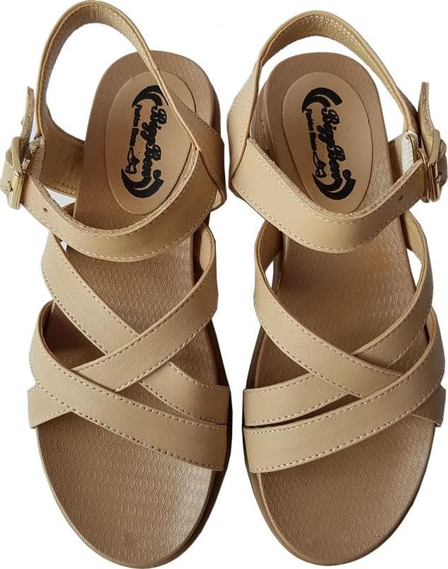 Giày Sandal Nữ BIGGBEN Da Bò Thật SDN62 Kem 40