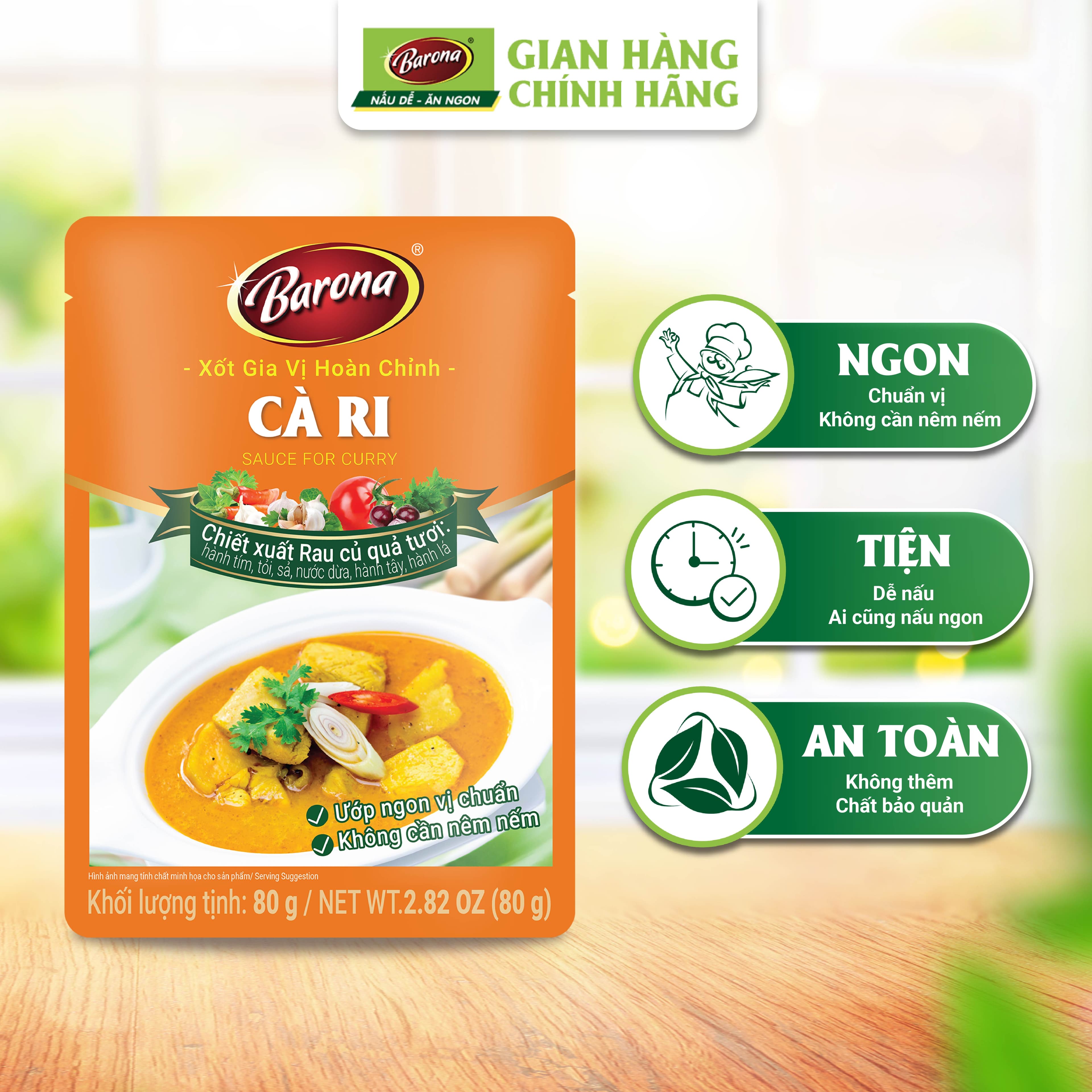 Xốt Gia Vị Hoàn Chỉnh Barona Cà Ri 80g
