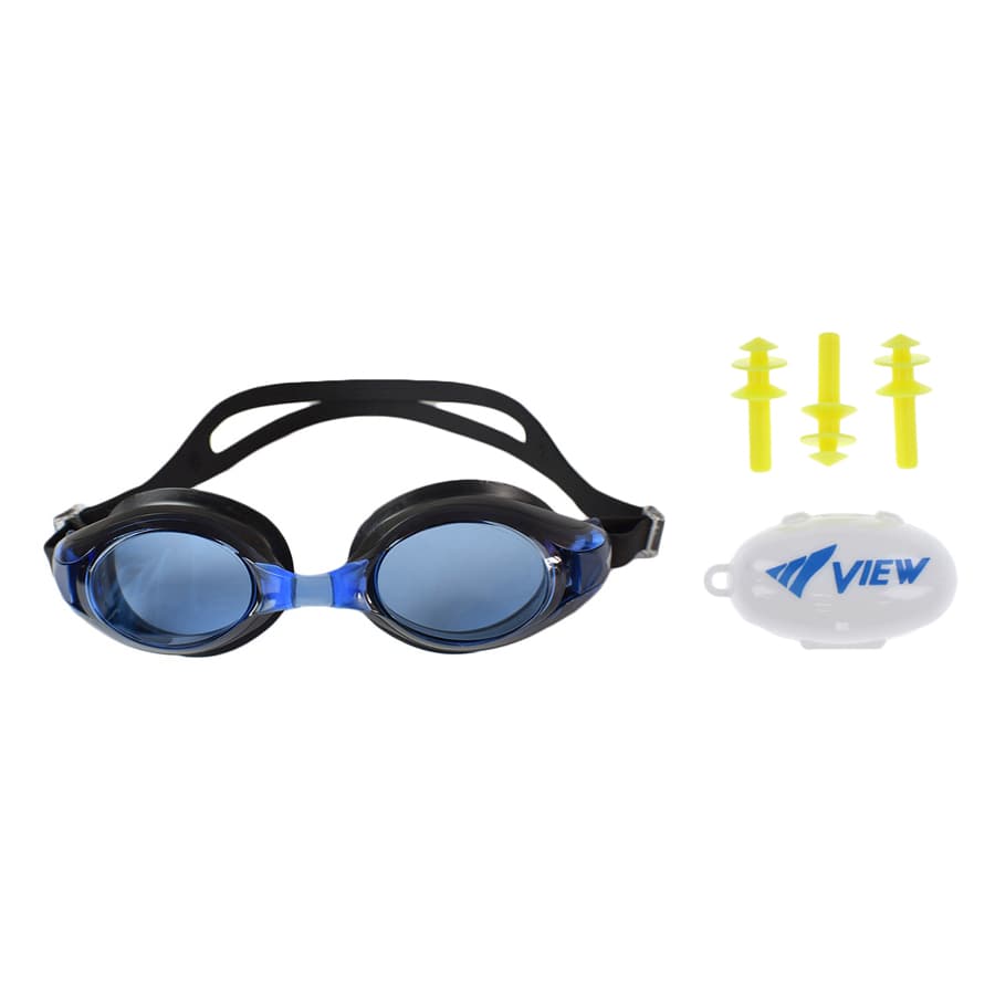 Bộ Kính Bơi View V500S Và Nút Bơi Nhét Tai EP405 Xanh Đen