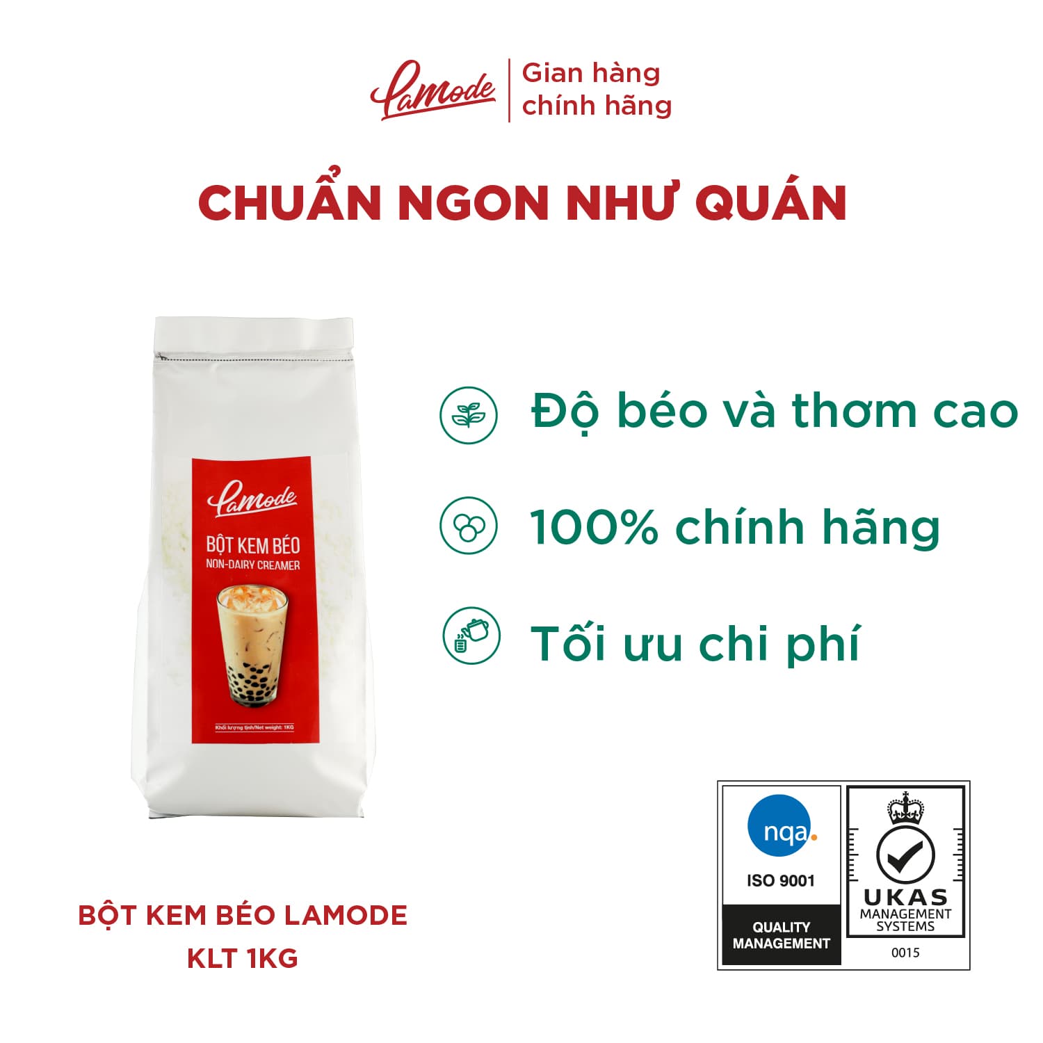 Bột kem béo LAMODE 1kggói Dùng làm trà sữa bánh chè kem tươi kem dừa sinh tố...