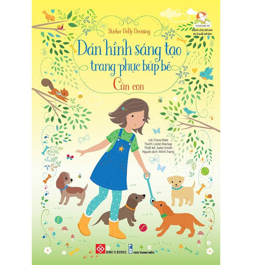 Sách Sticker Dolly Dressing Dán Hình Sáng Tạo Trang Phục Búp Bê Cún Con