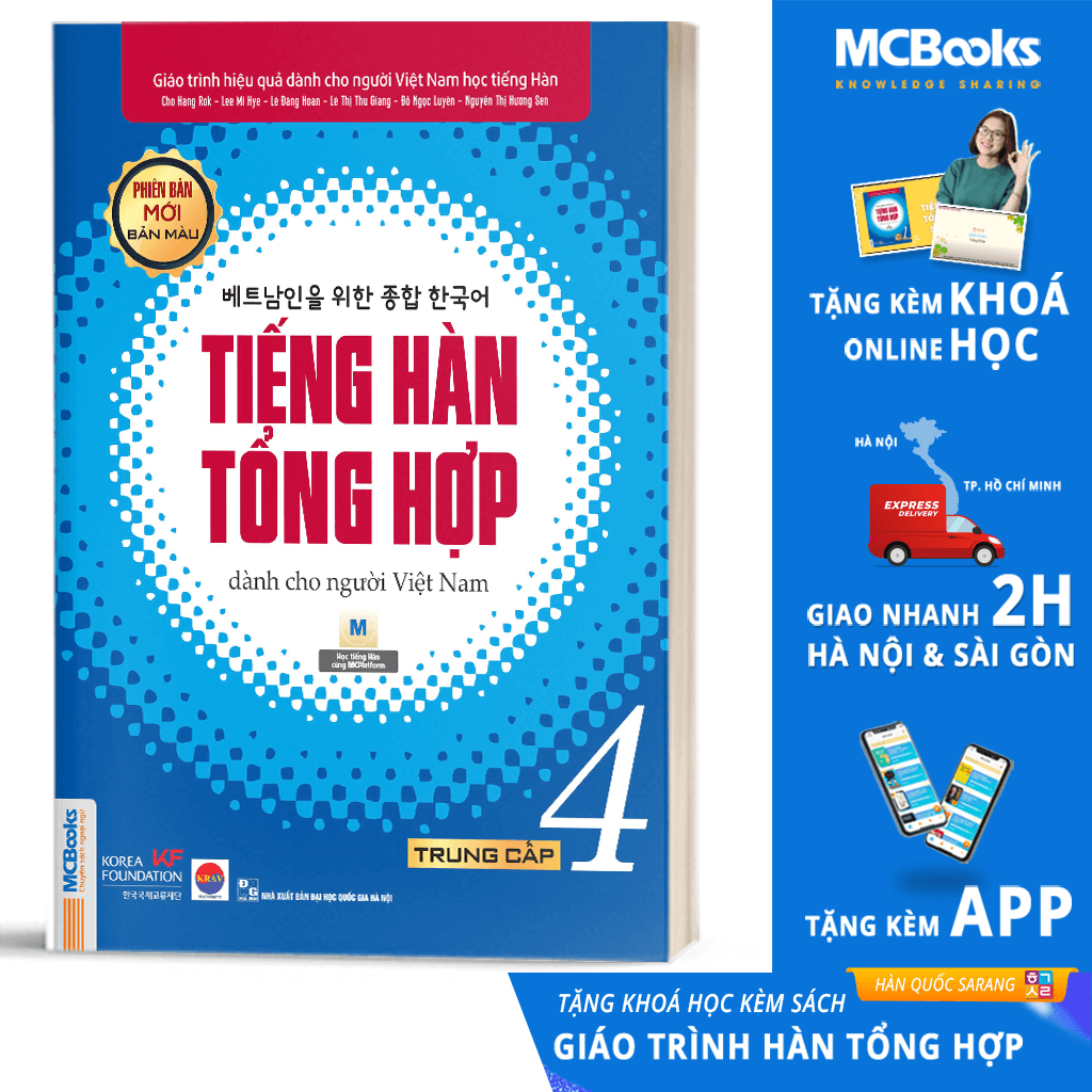 Sách Tiếng Hàn Tổng Hợp Trung Cấp 4 Phiên Bản Mới In Màu