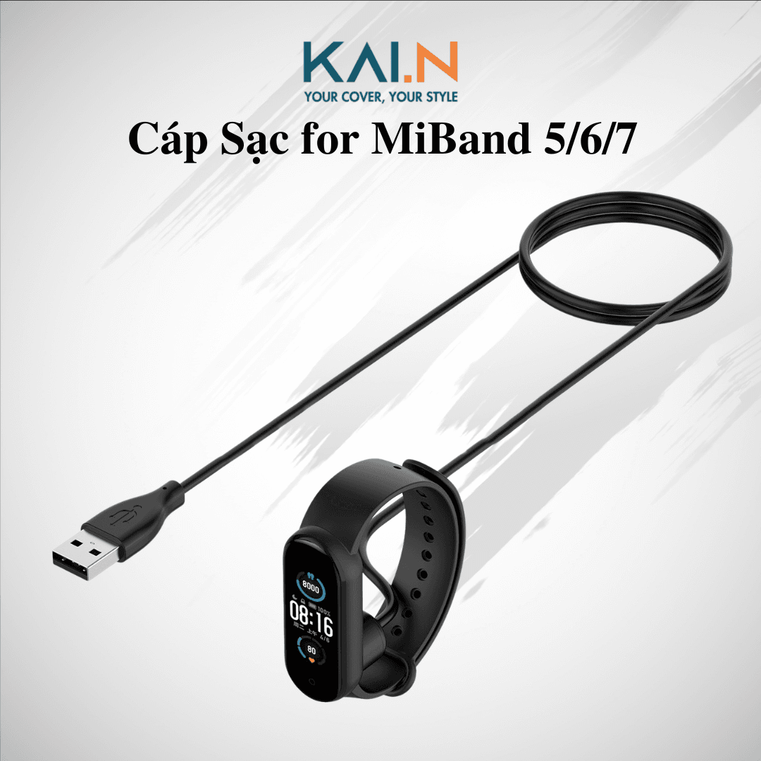 Dây Cáp Sạc Từ Tính KAi.N Charge cho Đồng Hồ Xiaomi Mi Band 5 Mi Band 6 Mi Band 7
