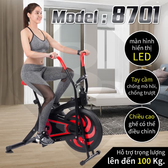 BG Xe đạp tập thể dục kết hợp tay chân 8701 8703 tập luyện trong nhà RED