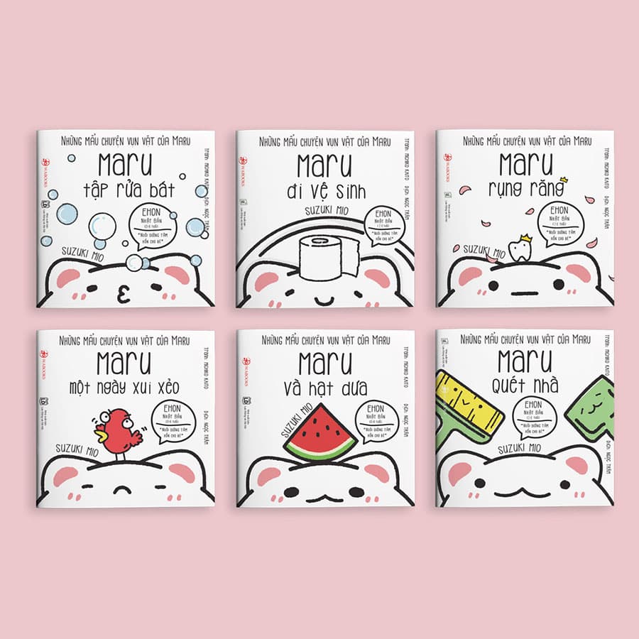 Sách Set 6 cuốn Ehon Những chuyện vụn vặt của Maru Cho bé 2 8 tuổi thông minh sáng tạo