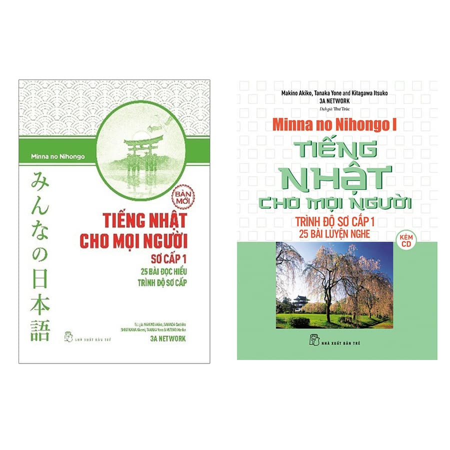 Combo 2 cuốn minna no nihongo 25 Bài Luyện Nghe 25 Bài Đọc Hiểu Tiếng Nhật Sơ Cấp 1 Tặng sổ tay VDT