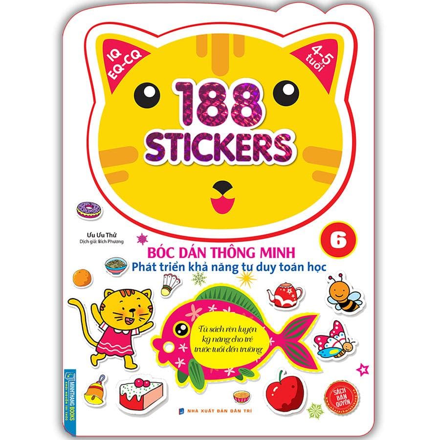 Sách Bóc Dán Hình Thông Minh Phát Triển Khả Năng Tư Duy Toán Học IQ EQ CQ 4 5 Tuổi 188 Sticker Quyển 6