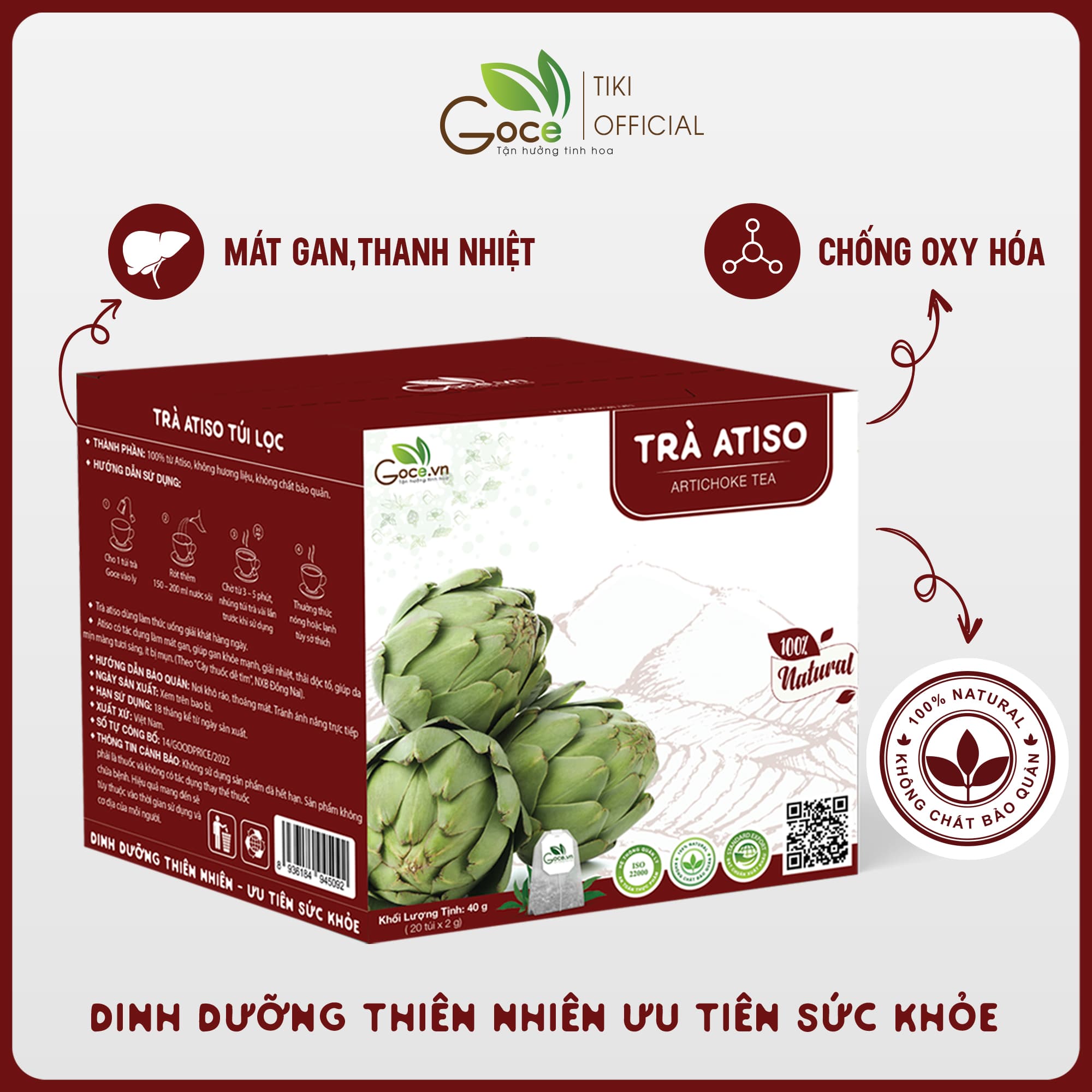 Trà atiso túi lọc Goce Mát gan giải nhiệt