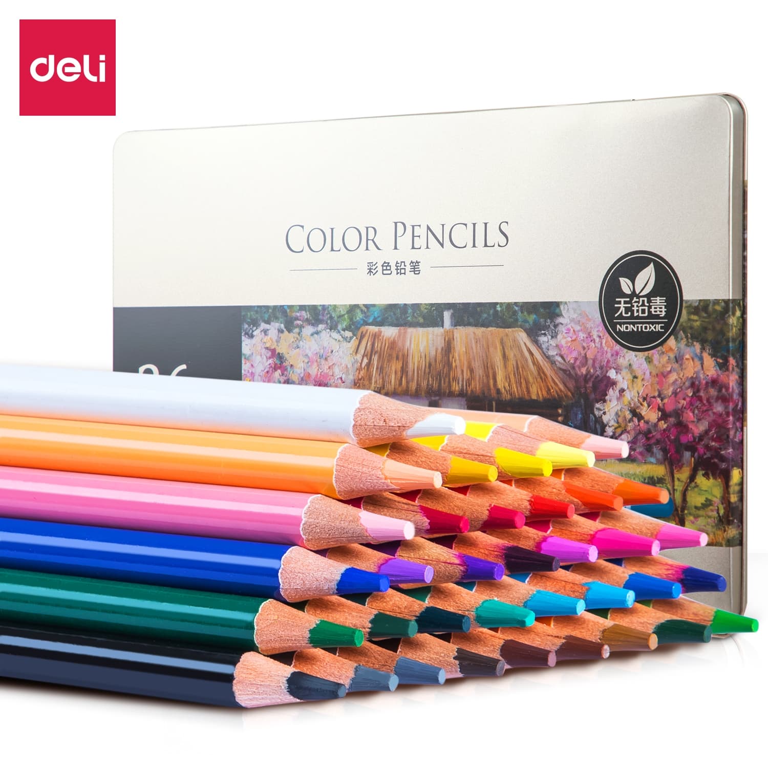 Bút chì màu gốc dầu cao cấp Deli 6565 6566 6567 36 màu 6566