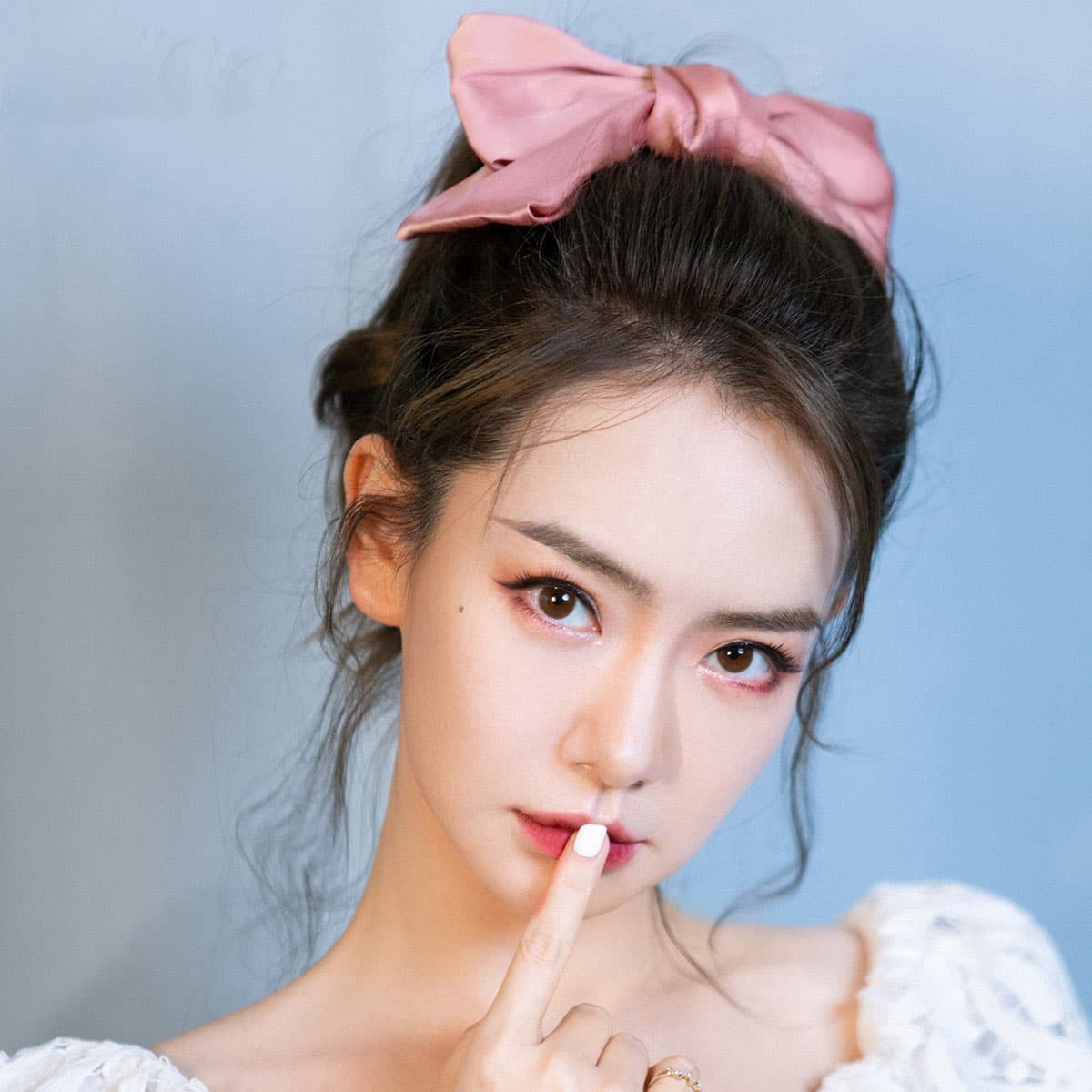 Dây cột tóc nơ tiểu thư dễ thương Hồng