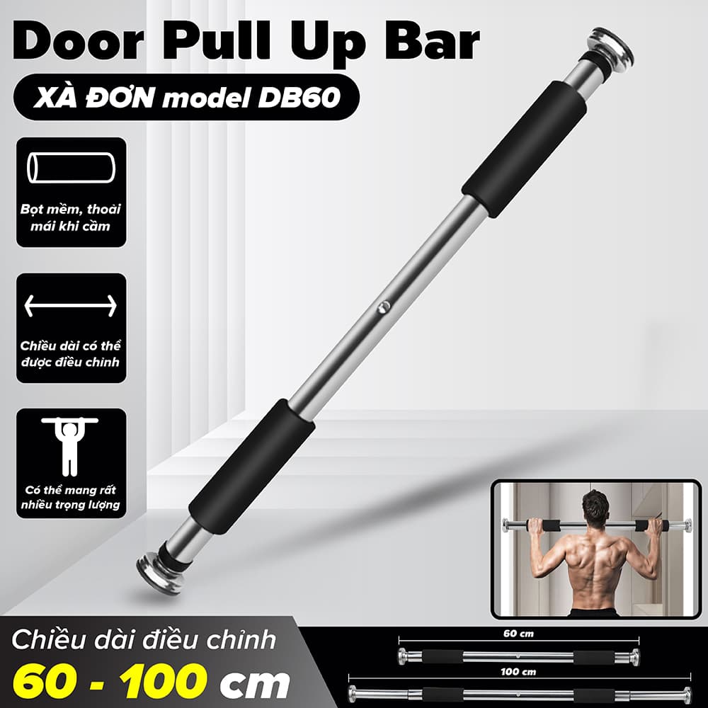 Xà Đơn Treo Tường 60 150cm Gắn Cửa Đa Năng Độ Dài Tùy Chỉnh Giúp Bạn Tập Gym Tập Cơ Bụng Cơ Vai Cơ Xô treo tường gắn cửa độ dài tùy chỉnh hàng nhập khẩu 60cm 100cm