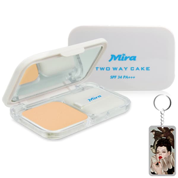 Phấn nén trang điểm siêu mịn Mira Two Way Cake Hàn Quốc 12g No.13 Bright Beige tặng kèm móc khoá No.21 Cream Beige