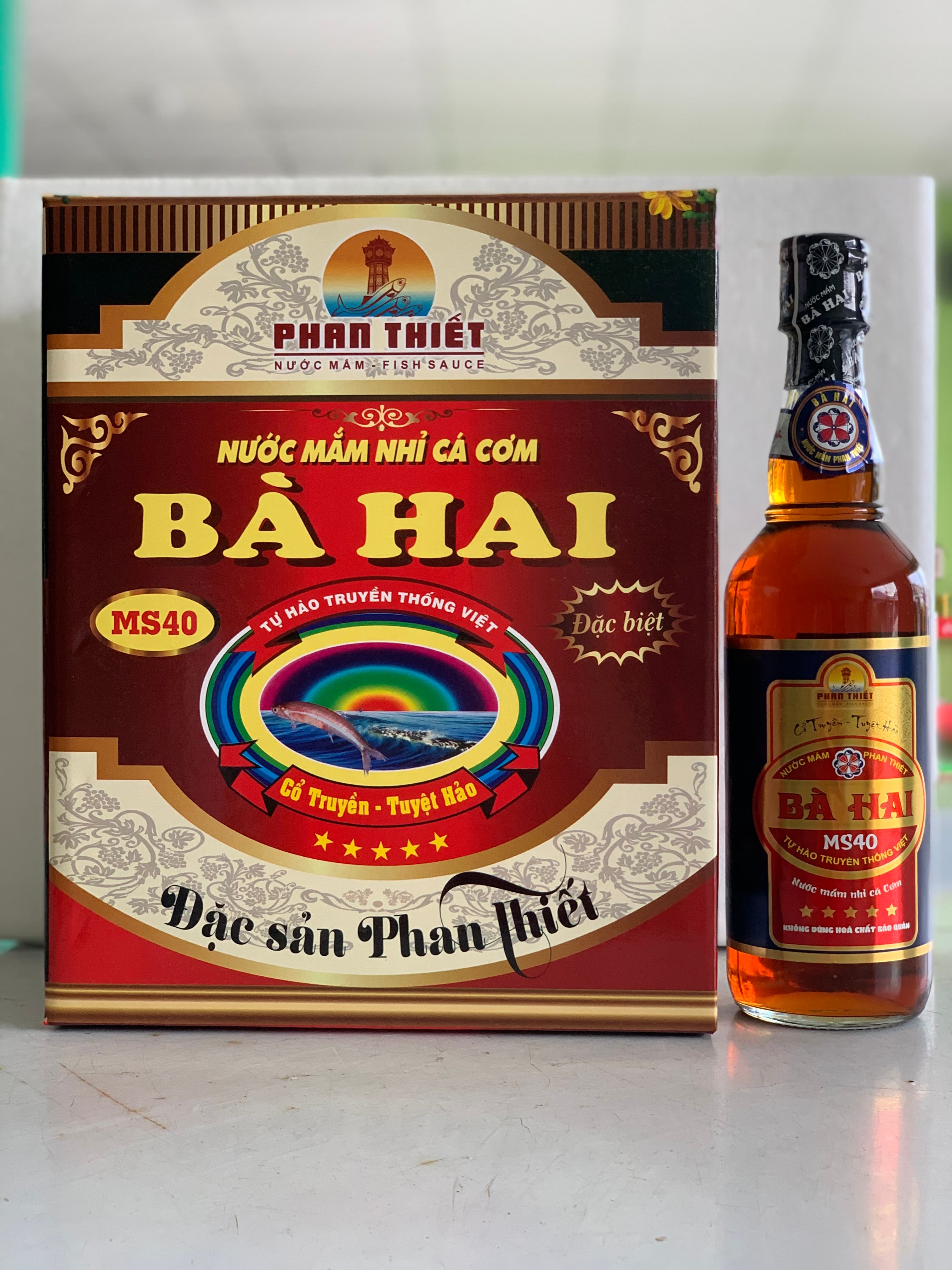 Thùng Nước Mắm Nhỉ Bà Hai MS40 6 Chai Thủy Tinh x 500ml 6 chai x 500ml