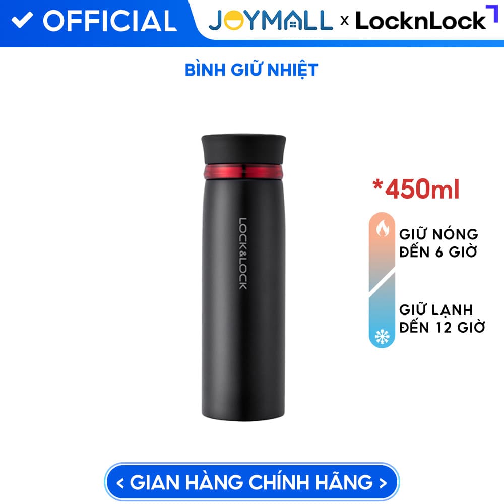 Bình Giữ Nhiệt Lock&Lock Feather Light LHC4131BKR 450ml Đen Đỏ