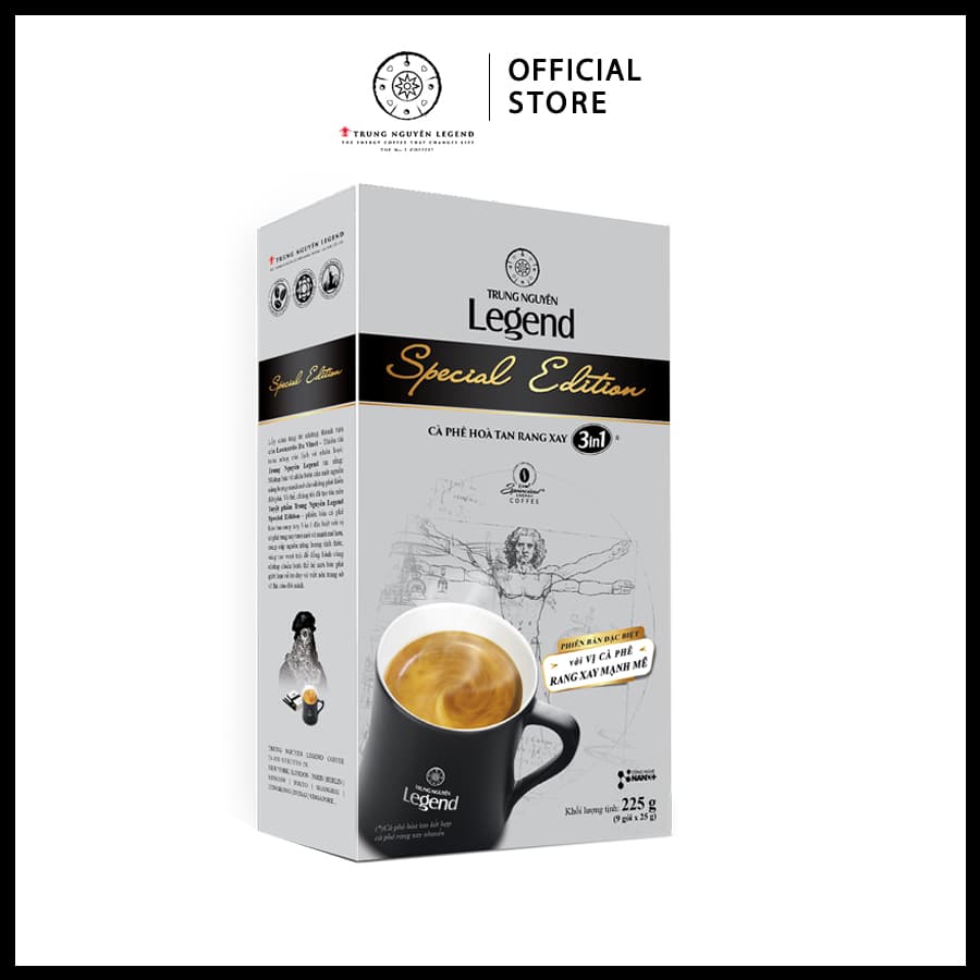 Trung Nguyên Legend Cà phê hoà tan rang xay 3in1 Special Edition Hộp 9 gói x 25gr