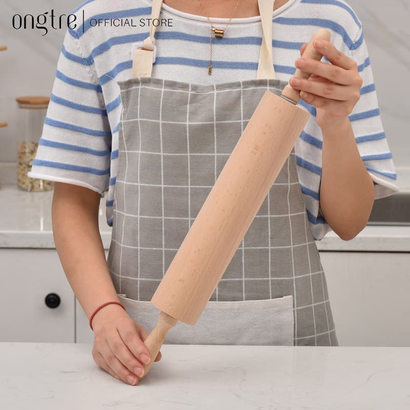 Cắn lăn bột cây lăn bột cây lăn bột gỗ cây lăn bột làm bánh ongtre Vietnam ĐK 6 cm x Cao 39 cm