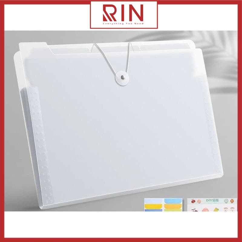 File đựng tài liệu A4 Túi tài liệu A4 4 8 12 ngăn phân trang lưu trữ tài liệu 4 Ngăn Trắng Trong