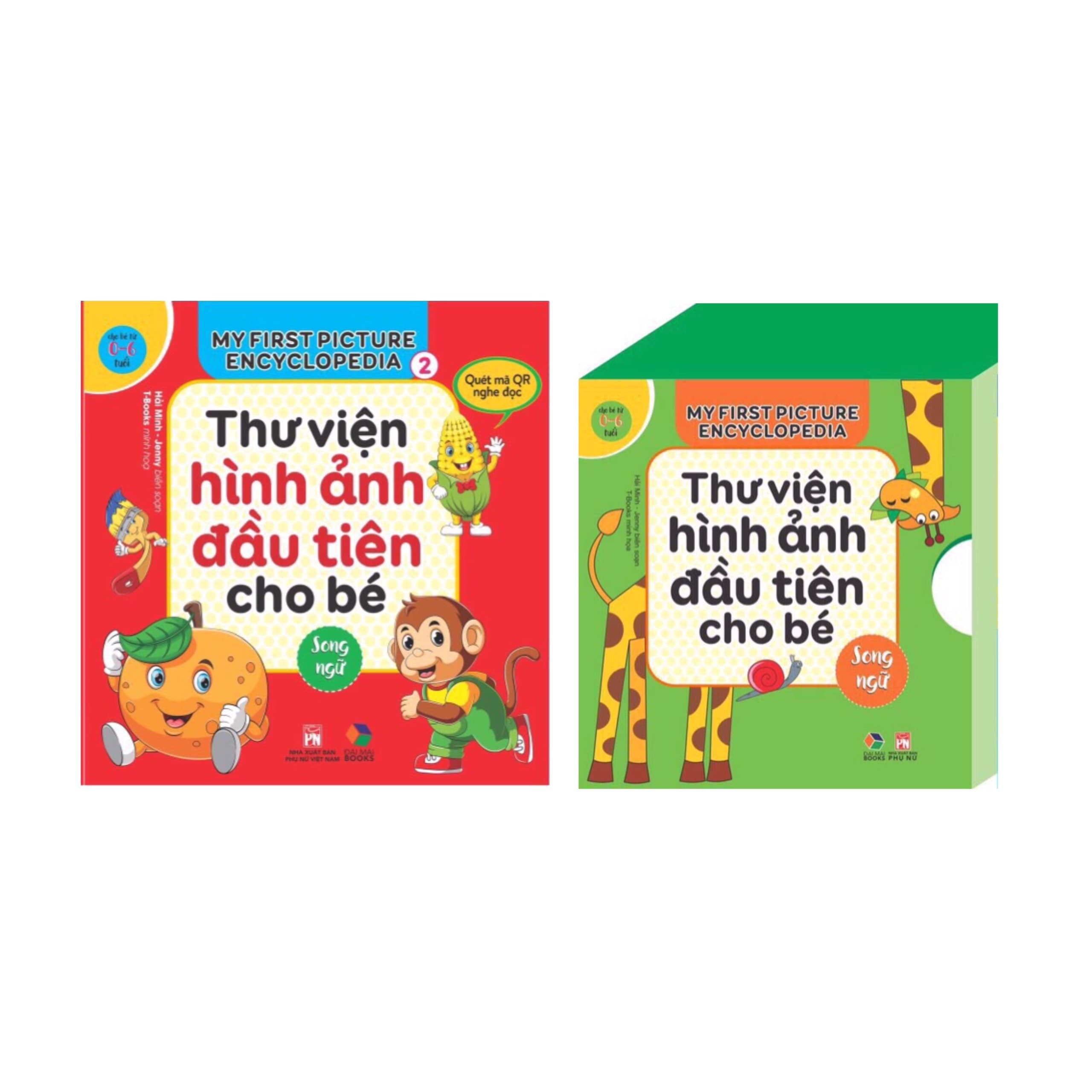 Combo Thư viện hình ảnh đầu tiên cho bé song ngữ tập 1 tập 2