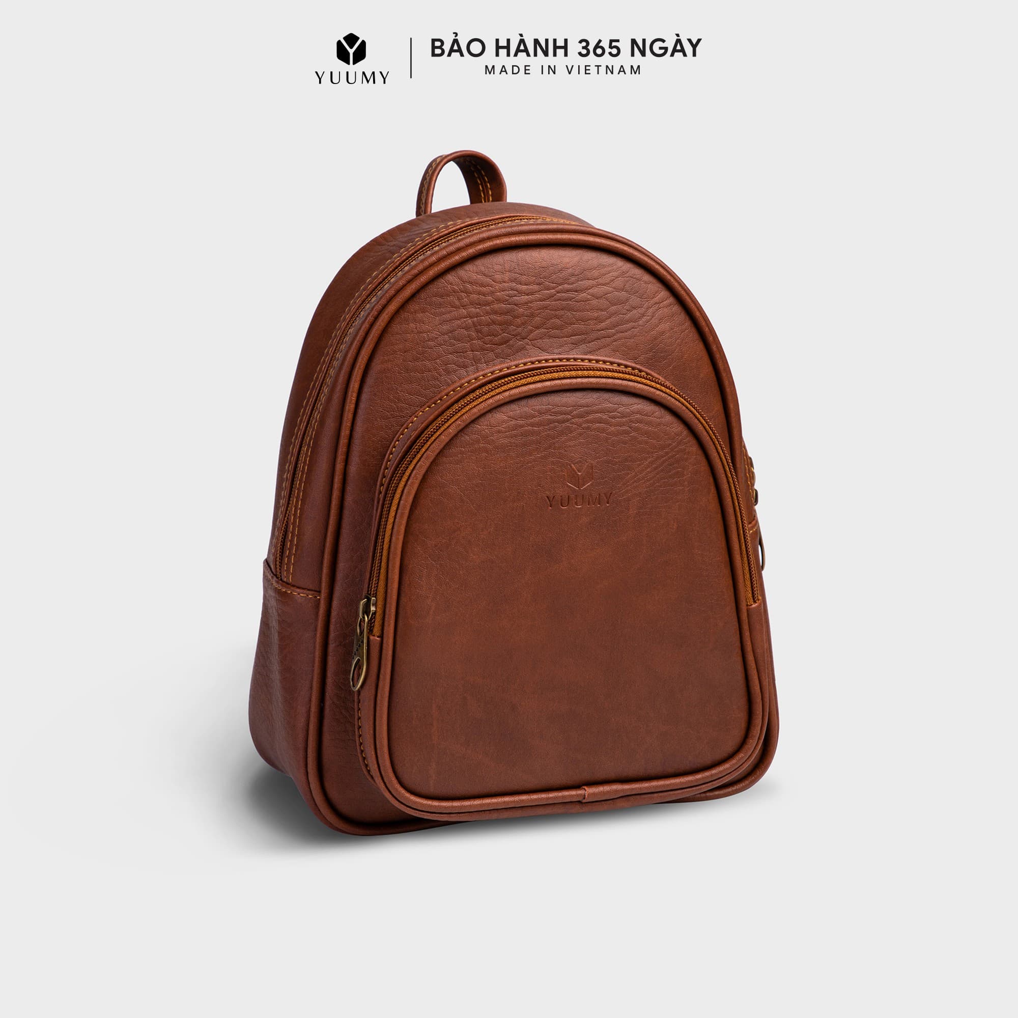 TREND Balo da cao cấp Balo nữ thời trang YUUMY YBA4 balo da bò bền đẹp Bò Đậm