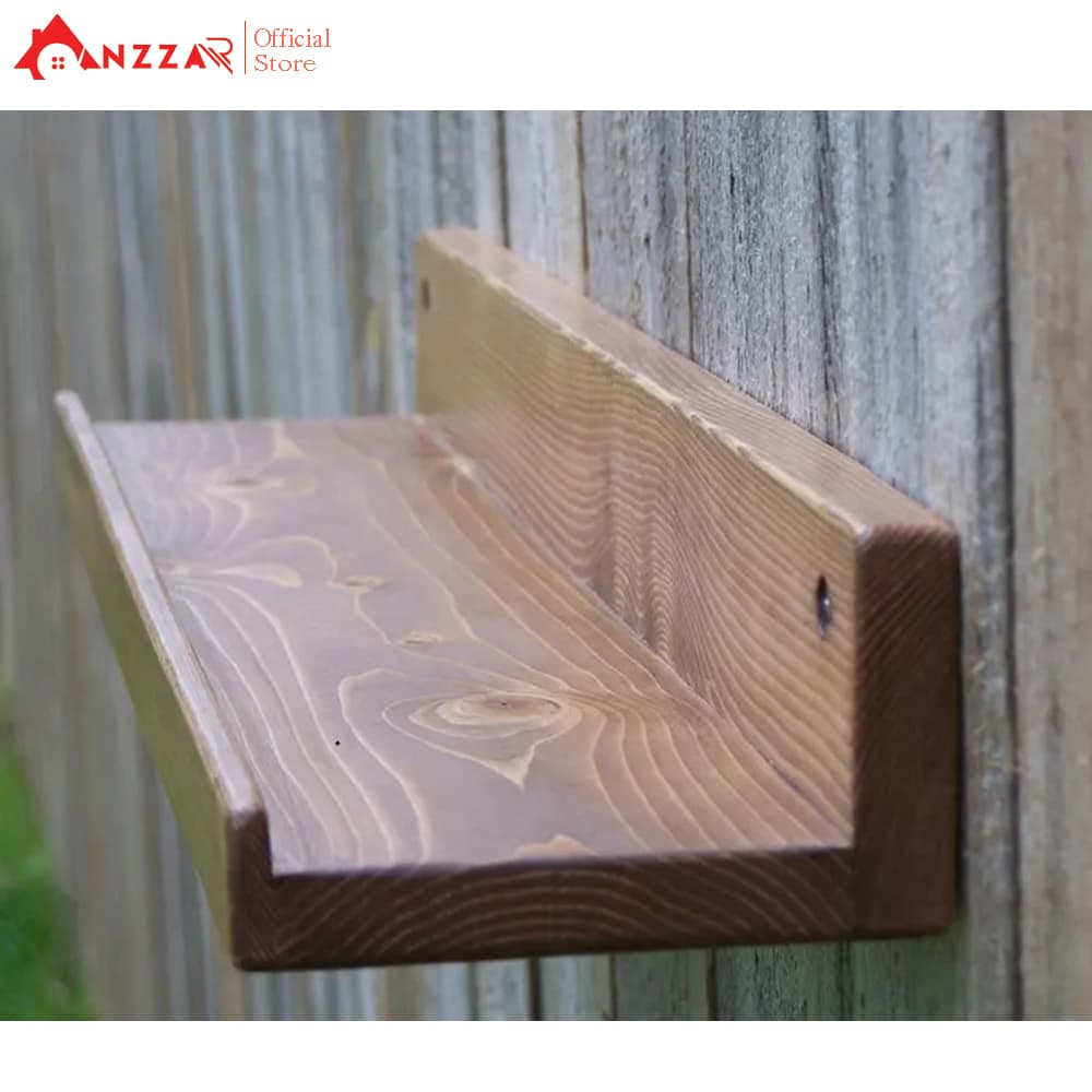Kệ gỗ treo tường trang trí nhiều kích thước kệ trang trí Anzzar decor phòng ngủ phòng khách thanh gỗ treo tường màu nâu socola 90cmx15cm