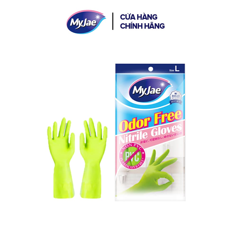 Chọn Size Găng tay Nitrile Không Mùi MyJae Rửa Chén Bát Dọn Dẹp Nhà Cửa L
