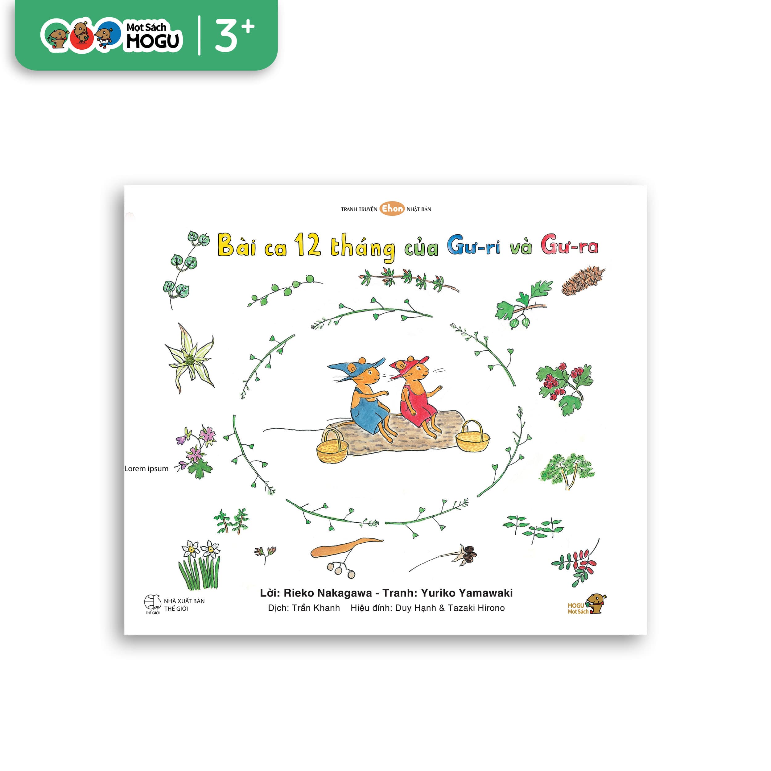 Truyện Ehon bé 3 4 5 tuổi Bài ca 12 tháng của Gư ri và Gư ra